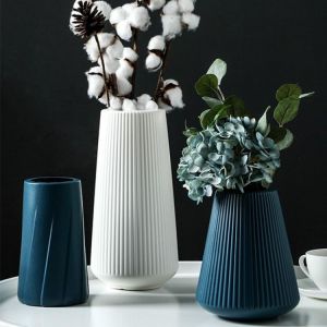 orhagag מוצרים לבית Morandi Plastic Vase Living Room Decoration Ornaments Modern Origami Plastic Vases for Flower Arrangements Home Decoration